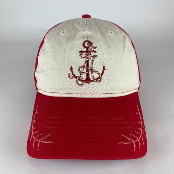 Coney Island Picnic Red Beige Relaxed Fit Strapback Hat - Picture 2 of 6